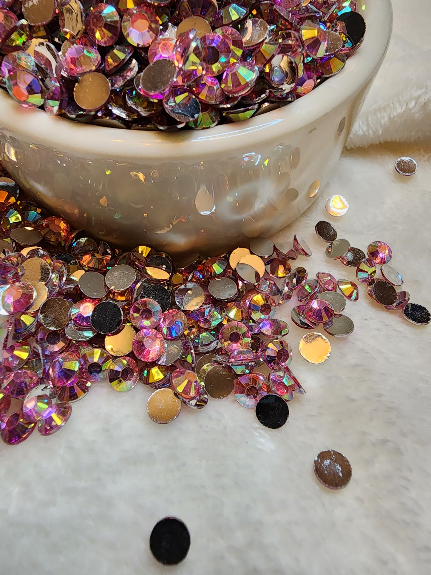 Light Rose Silverback Rhinestones 6mm - Non Hotfix - Flatback - Resin