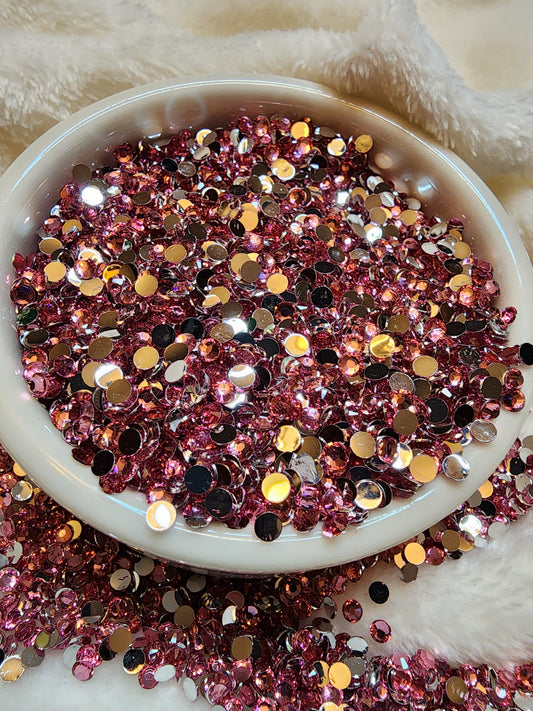 Light Rose Silverback Rhinestones 4mm - Non Hotfix - Flatback - Resin