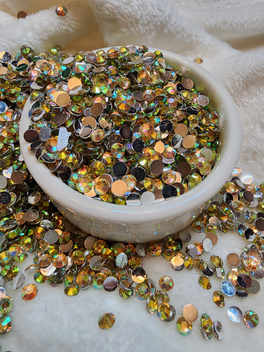 Light Topaz Silverback Rhinestones 6mm - Non Hotfix - Flatback - Resin