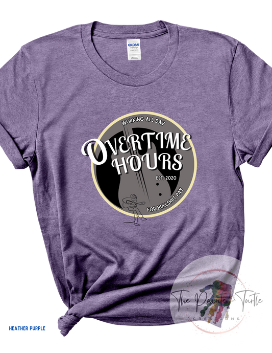 Overtime Hours - Bull Pay - Working All Day - Dark Gray - Blue Collar-Oliver A. Tribute - Work Shirt - Shift Work