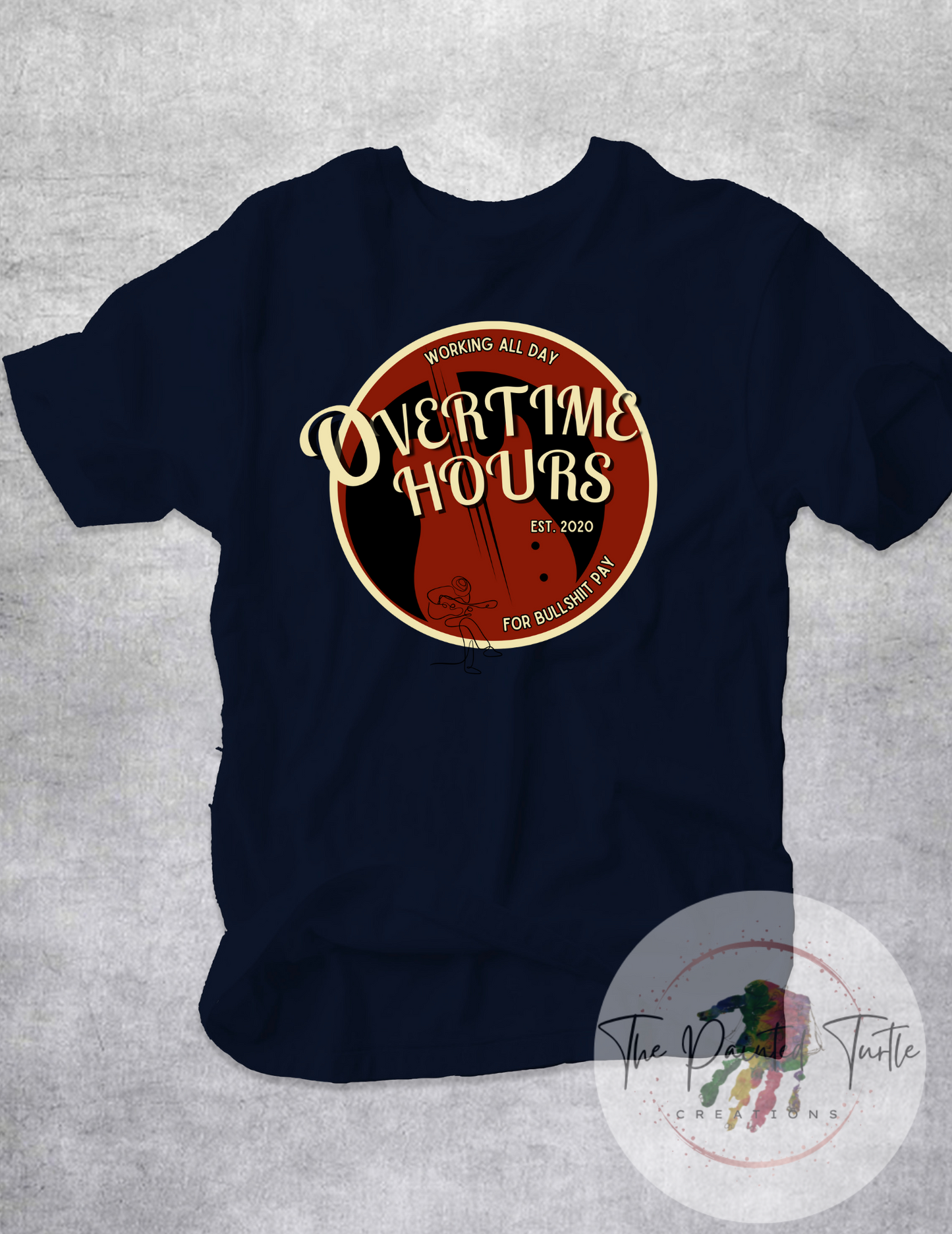 Overtime Hours - Bull Pay - Working All Day - Red - Blue Collar-Oliver A. Tribute - Work Shirt - Shift Work