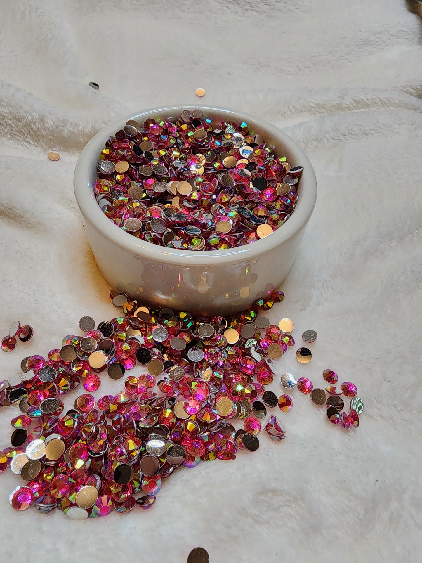 Pink Silverback Rhinestones 6mm - Non Hotfix - Flatback - Resin