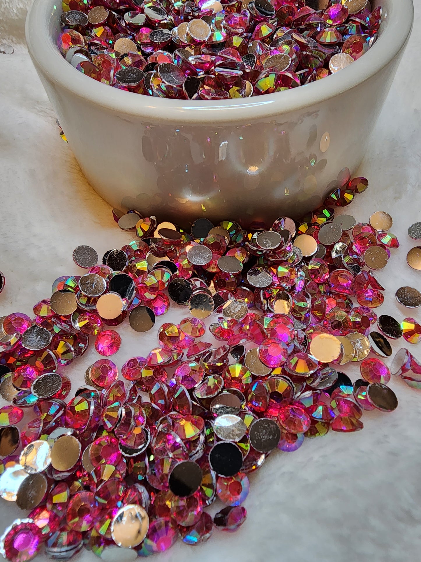 Pink Silverback Rhinestones 6mm - Non Hotfix - Flatback - Resin