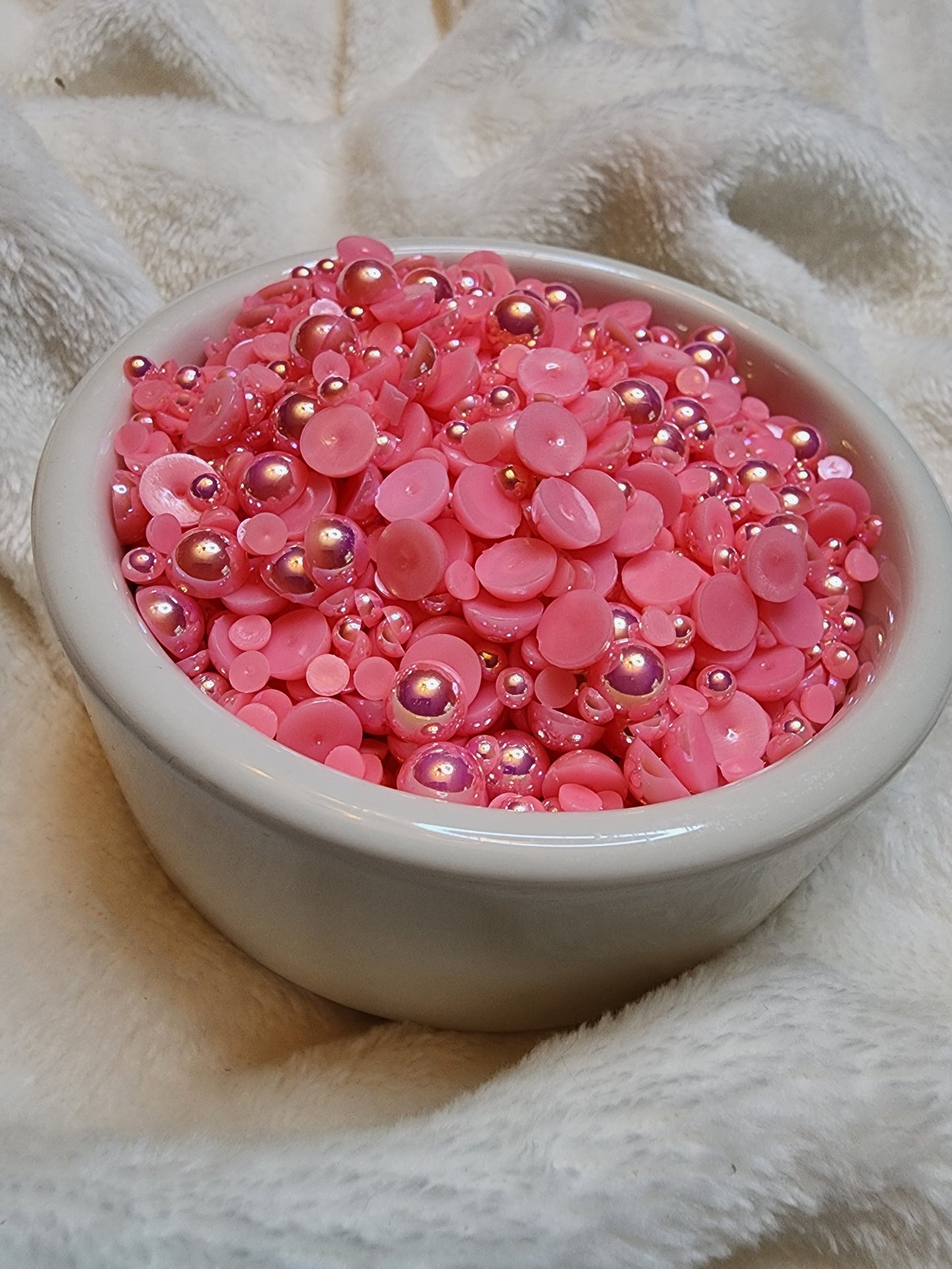 Pink AB Mix Halfback Pearls - Non Hotfix - Flatback - Resin