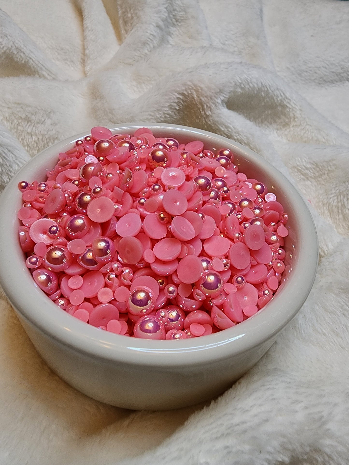 Pink AB Mix Halfback Pearls - Non Hotfix - Flatback - Resin