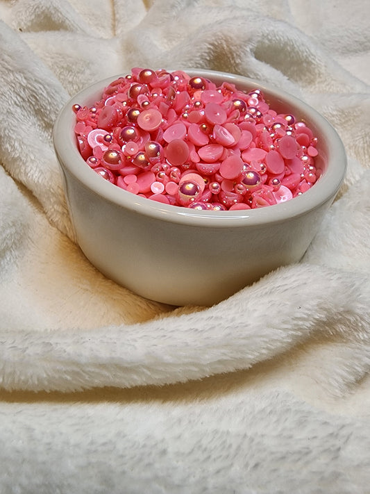 Pink AB Mix Halfback Pearls - Non Hotfix - Flatback - Resin