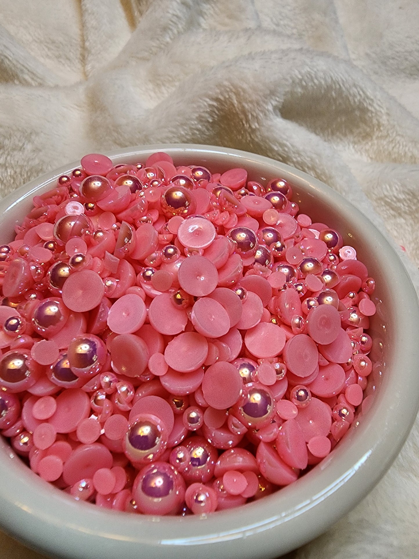 Pink AB Mix Halfback Pearls - Non Hotfix - Flatback - Resin
