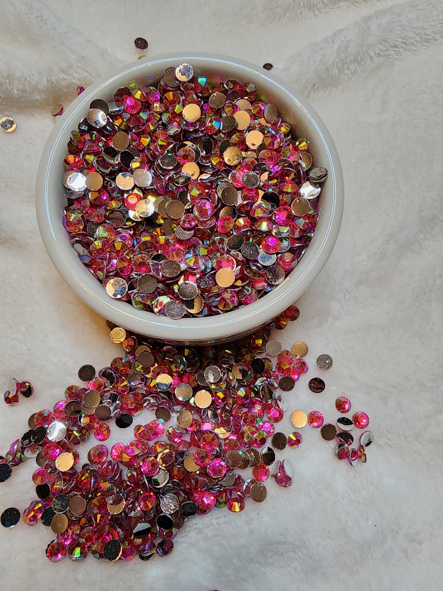 Pink Silverback Rhinestones 6mm - Non Hotfix - Flatback - Resin