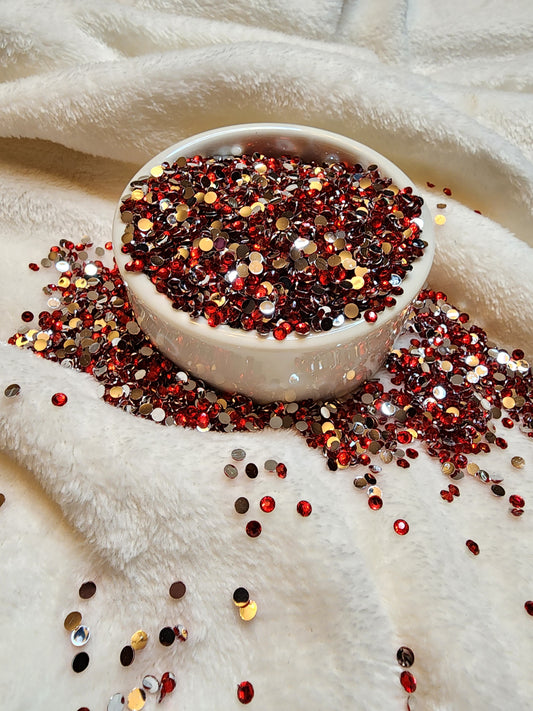 Red Silverback Rhinestones 4mm - Non Hotfix - Flatback - Resin