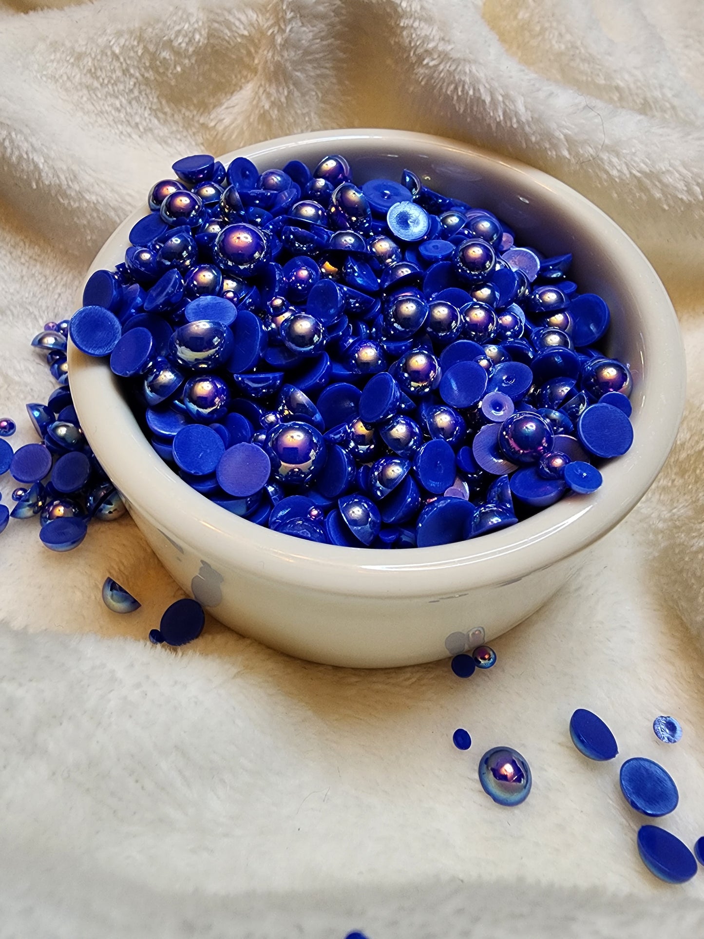 Sapphire AB Mix Halfback Pearls - Non Hotfix - Flatback - Resin