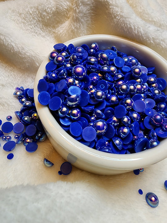 Sapphire AB Mix Halfback Pearls - Non Hotfix - Flatback - Resin