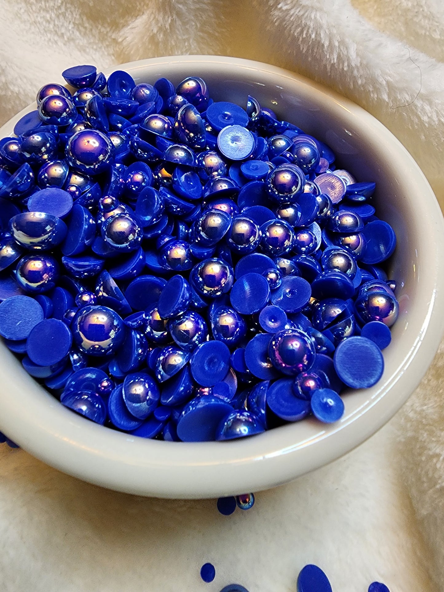 Sapphire AB Mix Halfback Pearls - Non Hotfix - Flatback - Resin