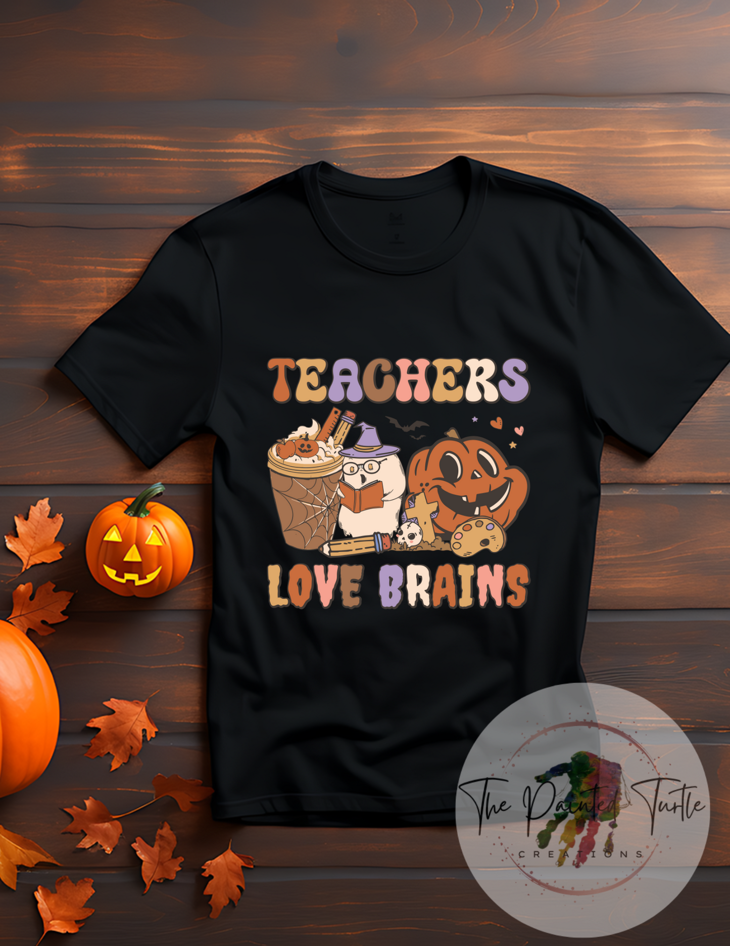Teachers Love Brains - Halloween - Pumpkins - Books - Shirt