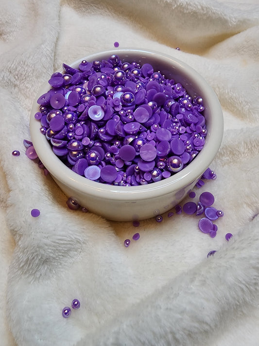 Violet AB Mix Halfback Pearls - Non Hotfix - Flatback - Resin