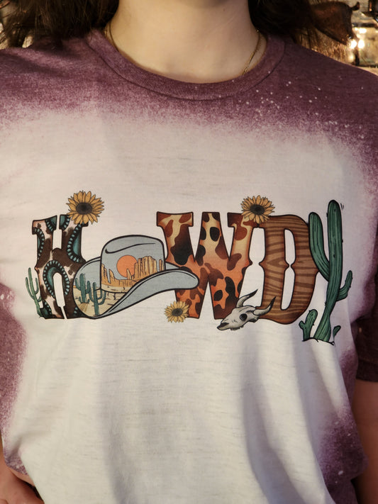 Howdy Western Country Cactus Retro Sublimation Shirt