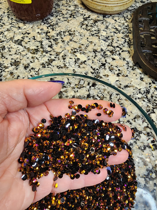 Rainbow Rose Gold Jelly Rhinestones - Non Hotfix - Flatback - Resin