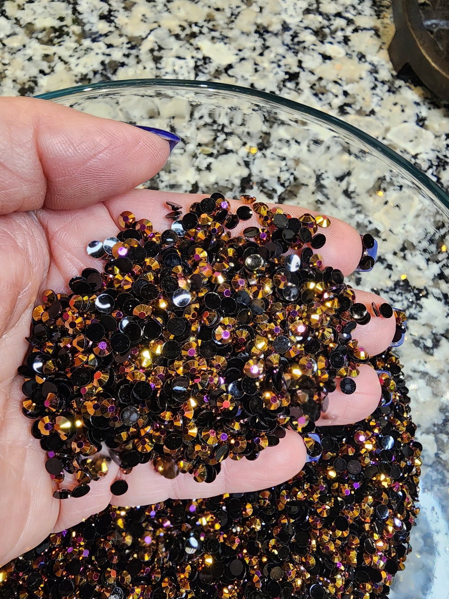 Rainbow Rose Gold Jelly Rhinestones - Non Hotfix - Flatback - Resin