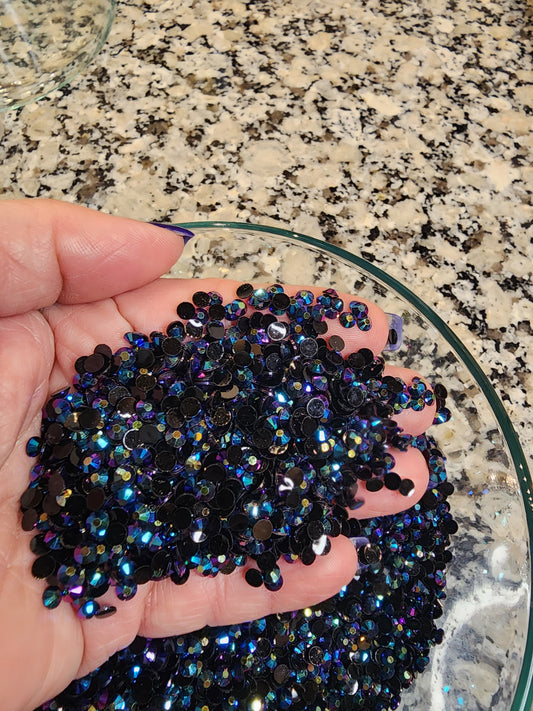 Mineral Blue Jelly Rhinestones - Non Hotfix - Flatback - Resin