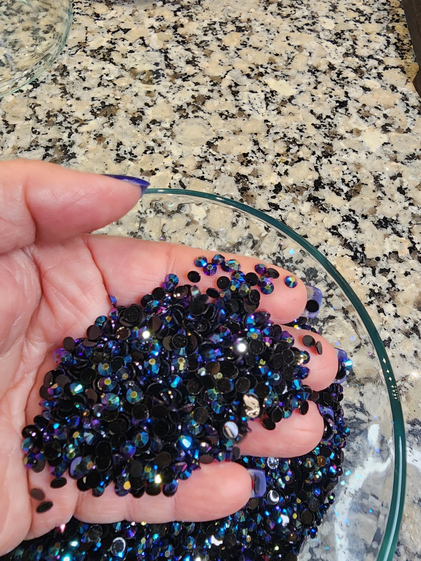 Jet Black AB Jelly Rhinestones - Non Hotfix - Flatback - Resin