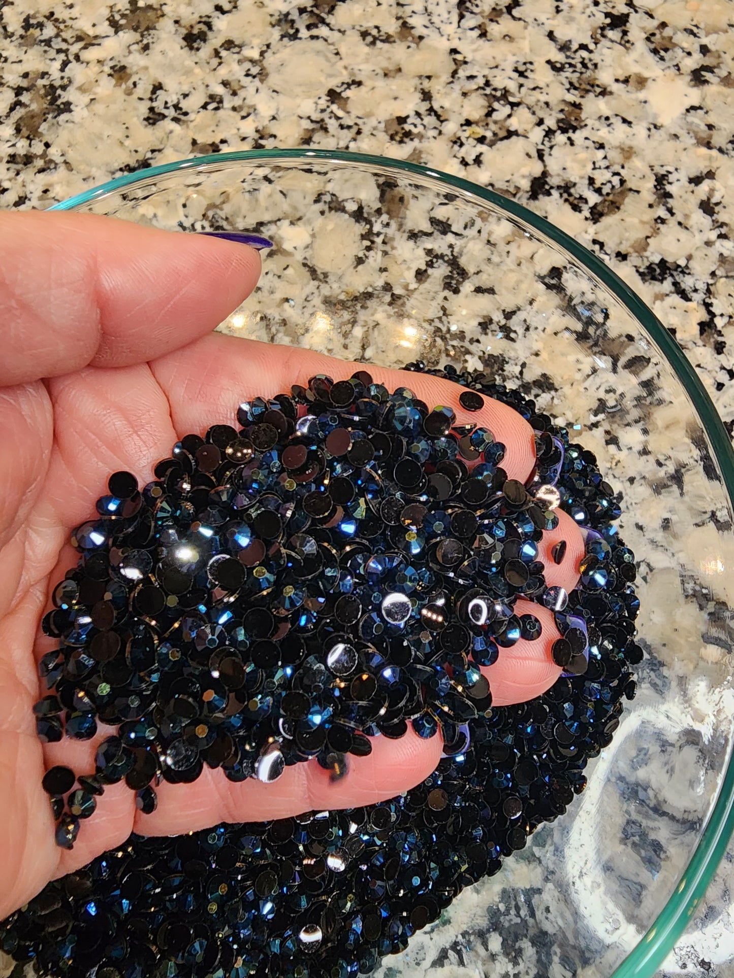 Plating Blue Jelly Rhinestones - Non Hotfix - Flatback - Resin