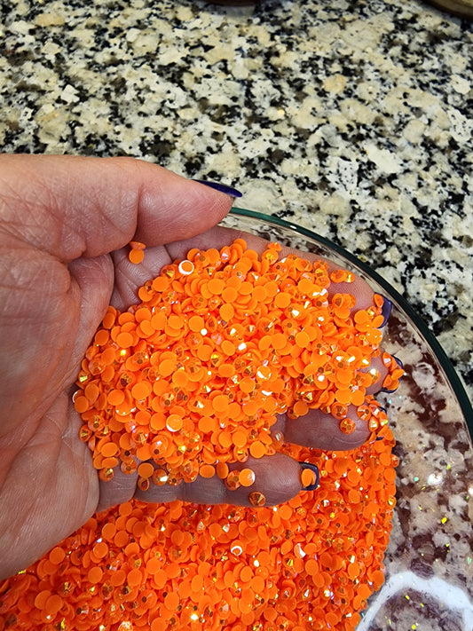 Hyacinth Orange AB Jelly Rhinestones - Non Hotfix - Flatback - Resin
