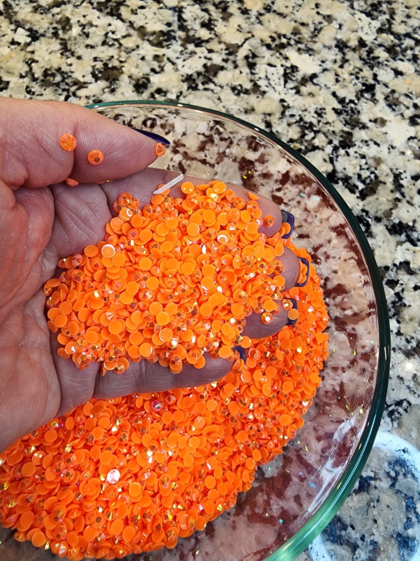 Hyacinth Orange AB Jelly Rhinestones - Non Hotfix - Flatback - Resin