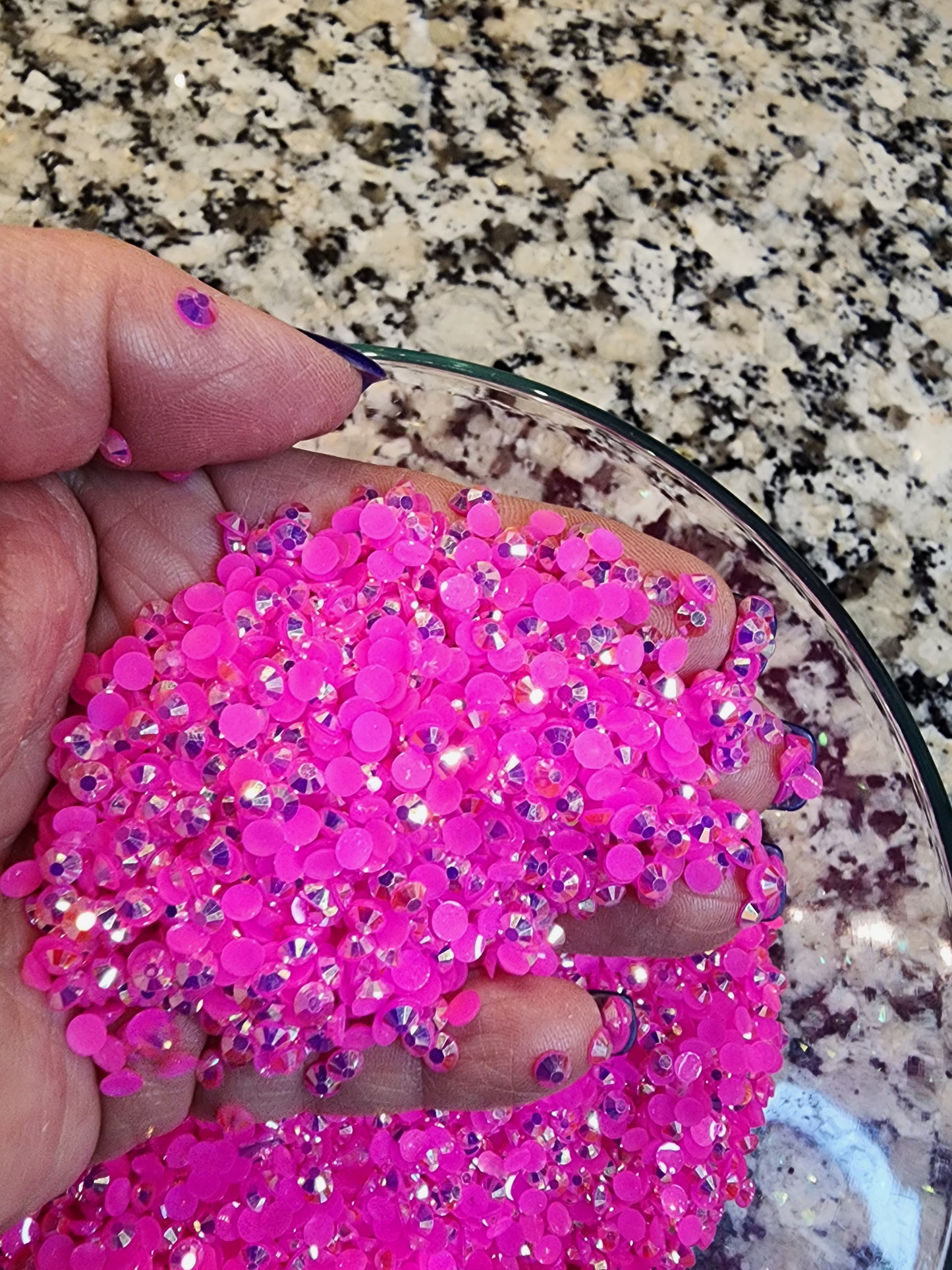 Rose AB Jelly Rhinestones - Non Hotfix - Flatback - Resin