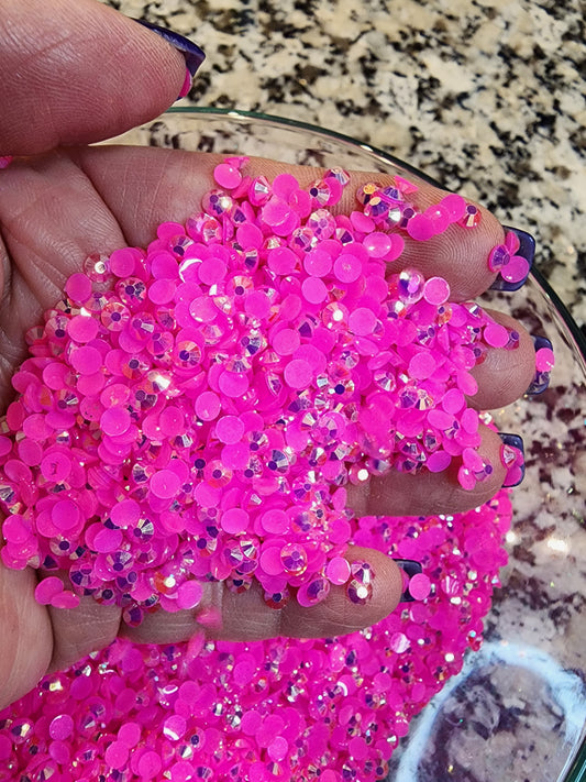 Rose AB Jelly Rhinestones - Non Hotfix - Flatback - Resin