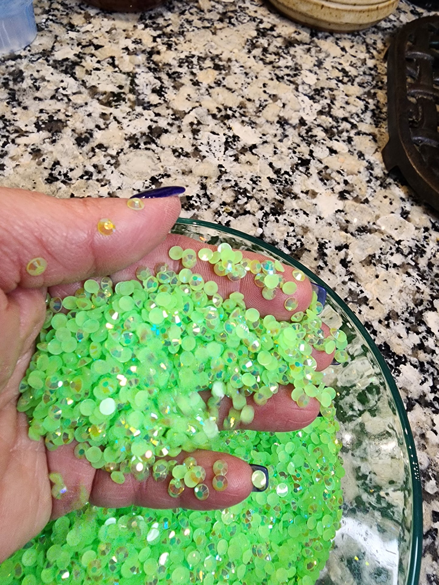 Peridot/Light Green AB Jelly Rhinestones - Non Hotfix - Flatback - Resin