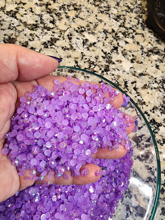 Light Amethyst AB Jelly Rhinestones - Non Hotfix - Flatback - Resin