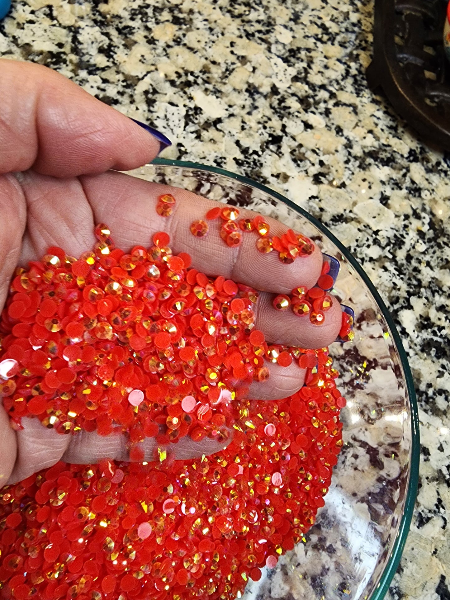 Light Siam AB Jelly Rhinestones - Non Hotfix - Flatback - Resin