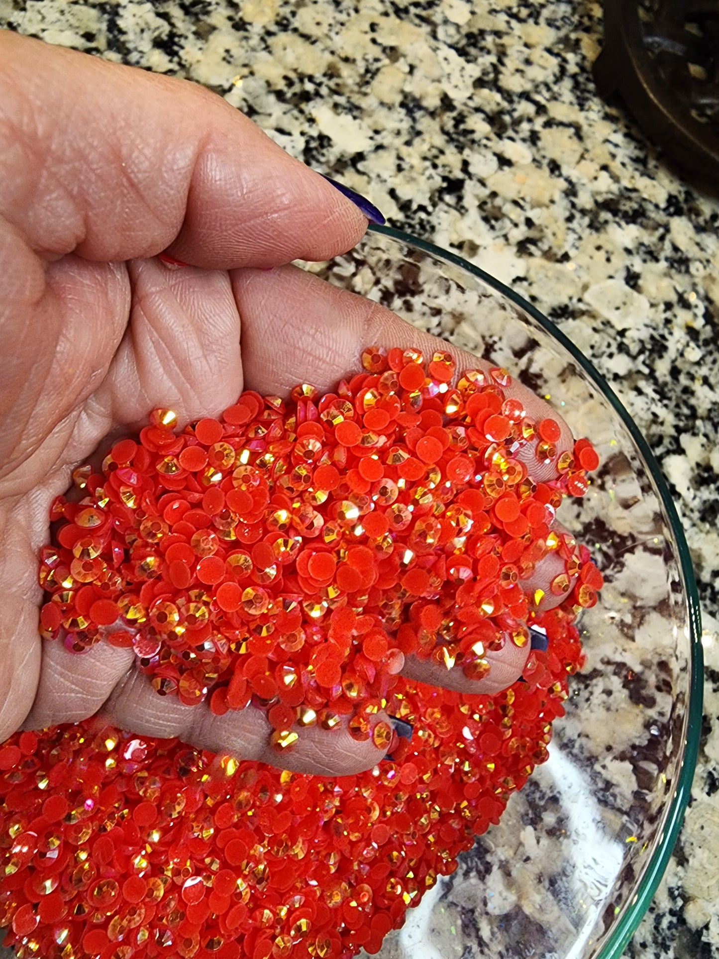 Light Siam AB Jelly Rhinestones - Non Hotfix - Flatback - Resin