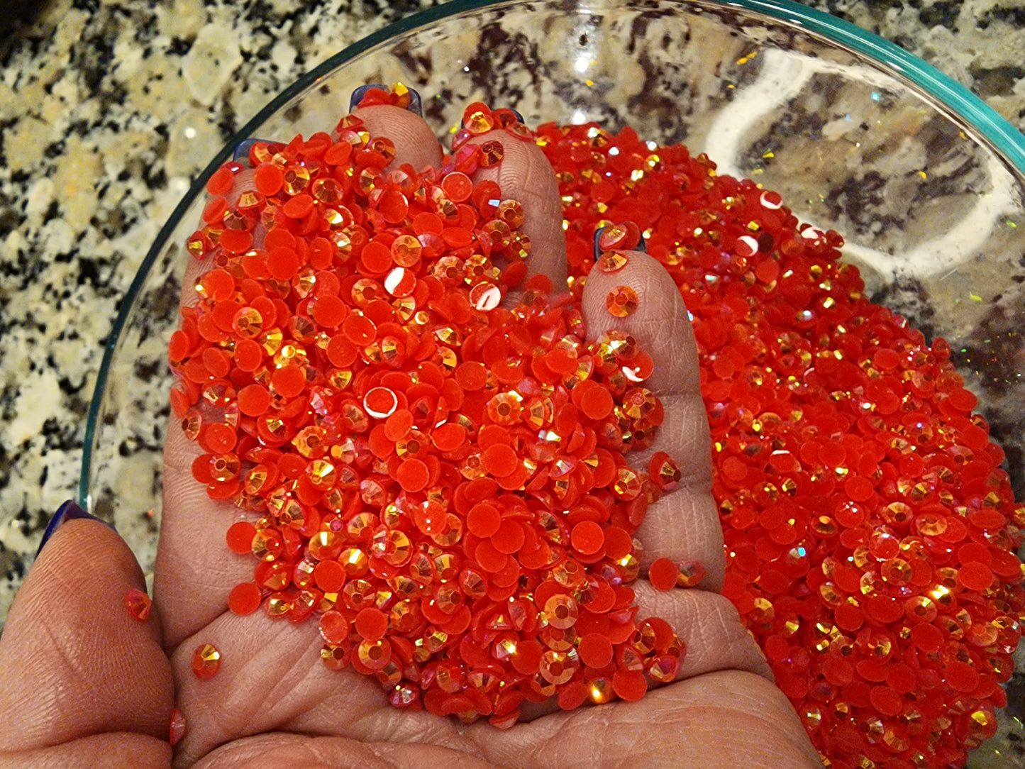 Light Siam AB Jelly Rhinestones - Non Hotfix - Flatback - Resin
