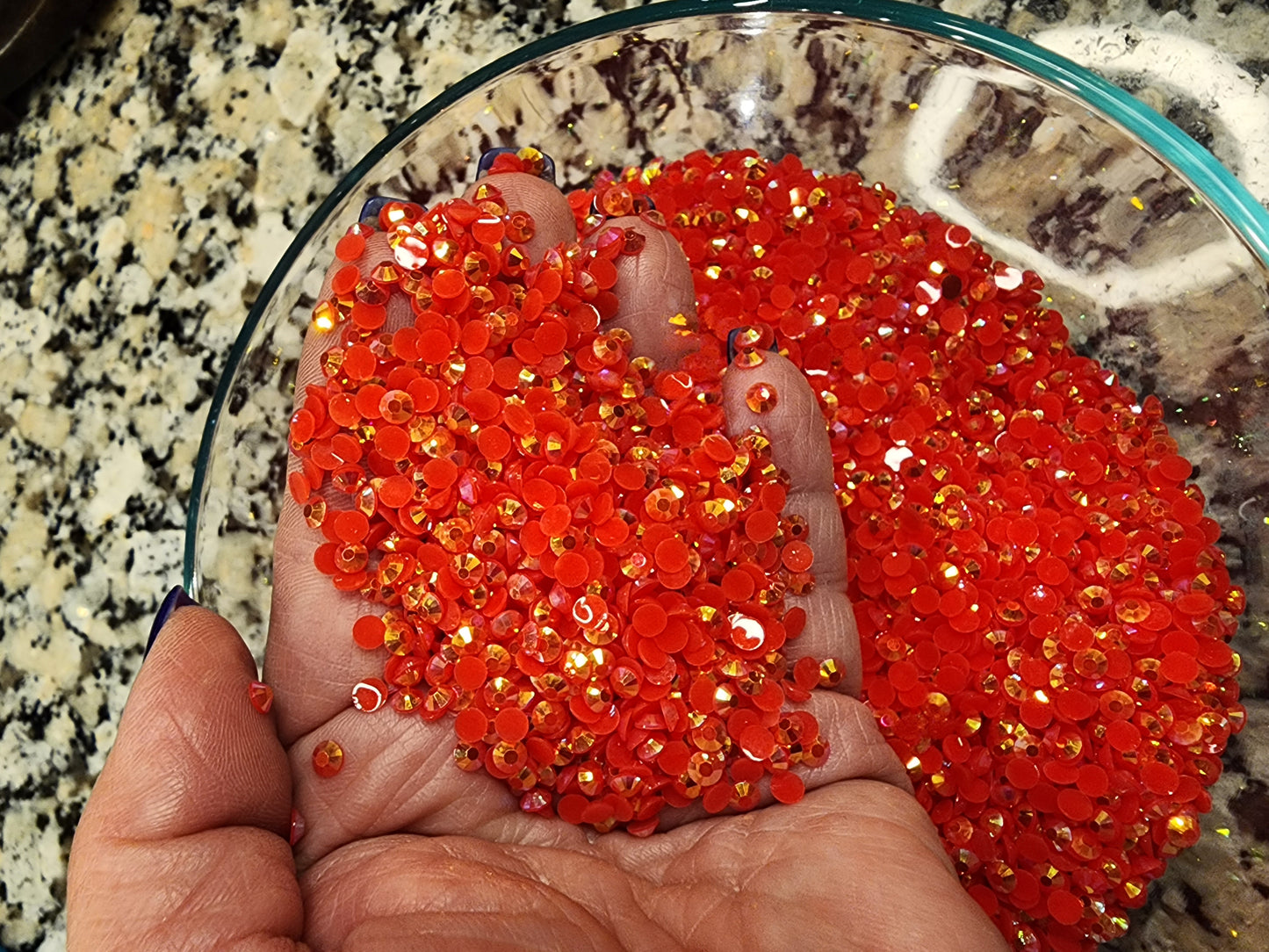 Light Siam AB Jelly Rhinestones - Non Hotfix - Flatback - Resin