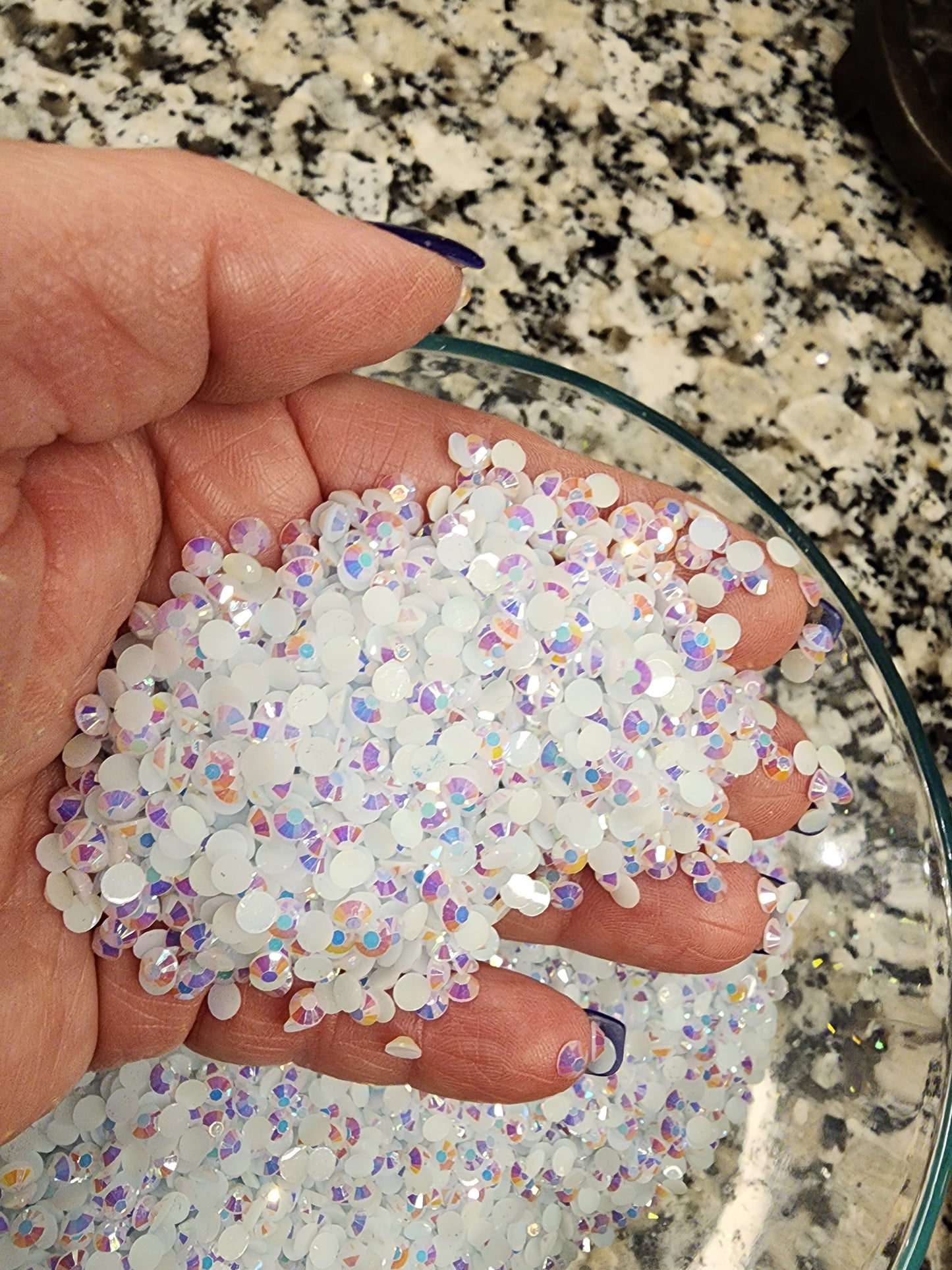 White AB Jelly Rhinestones - Non Hotfix - Flatback - Resin