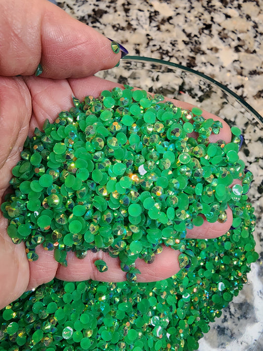 Emerald Jelly Rhinestones - Non Hotfix - Flatback - Resin