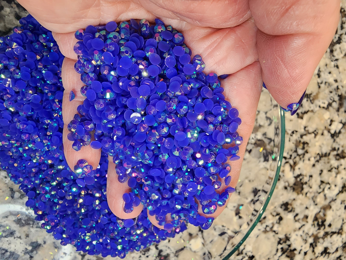 Sapphire AB Jelly Rhinestones - Non Hotfix - Flatback - Resin
