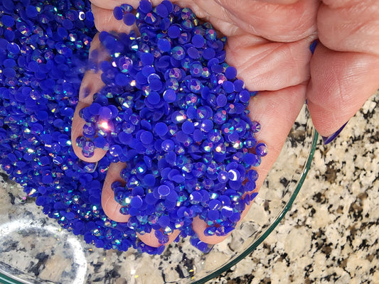 Sapphire AB Jelly Rhinestones - Non Hotfix - Flatback - Resin