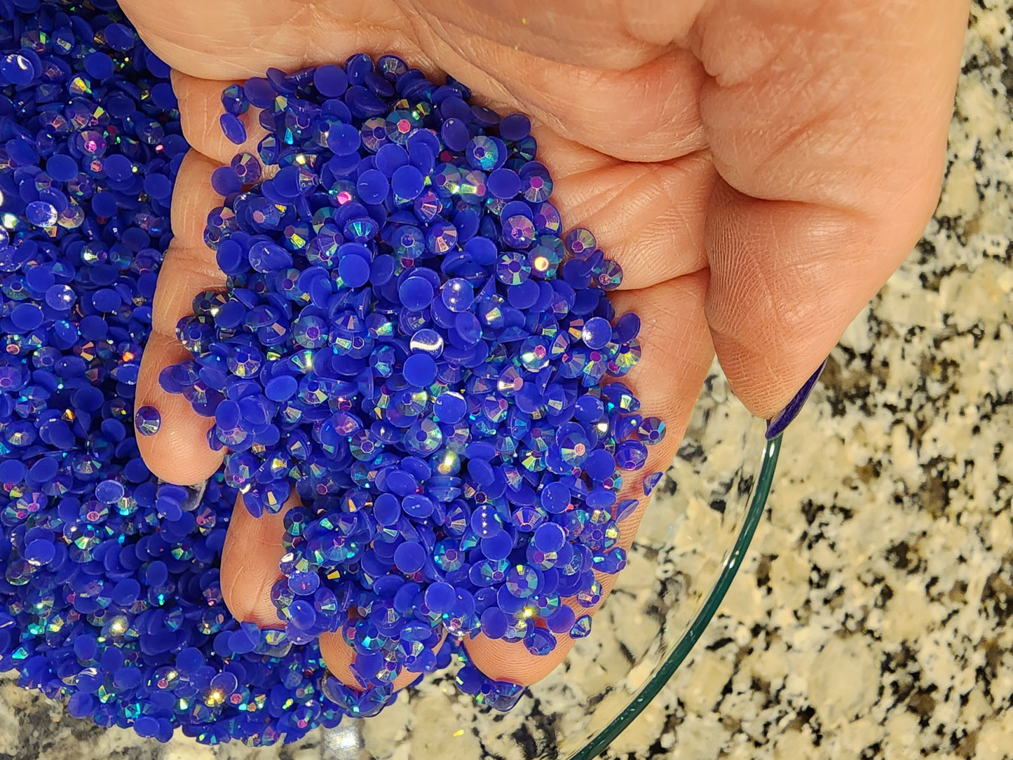 Sapphire AB Jelly Rhinestones - Non Hotfix - Flatback - Resin