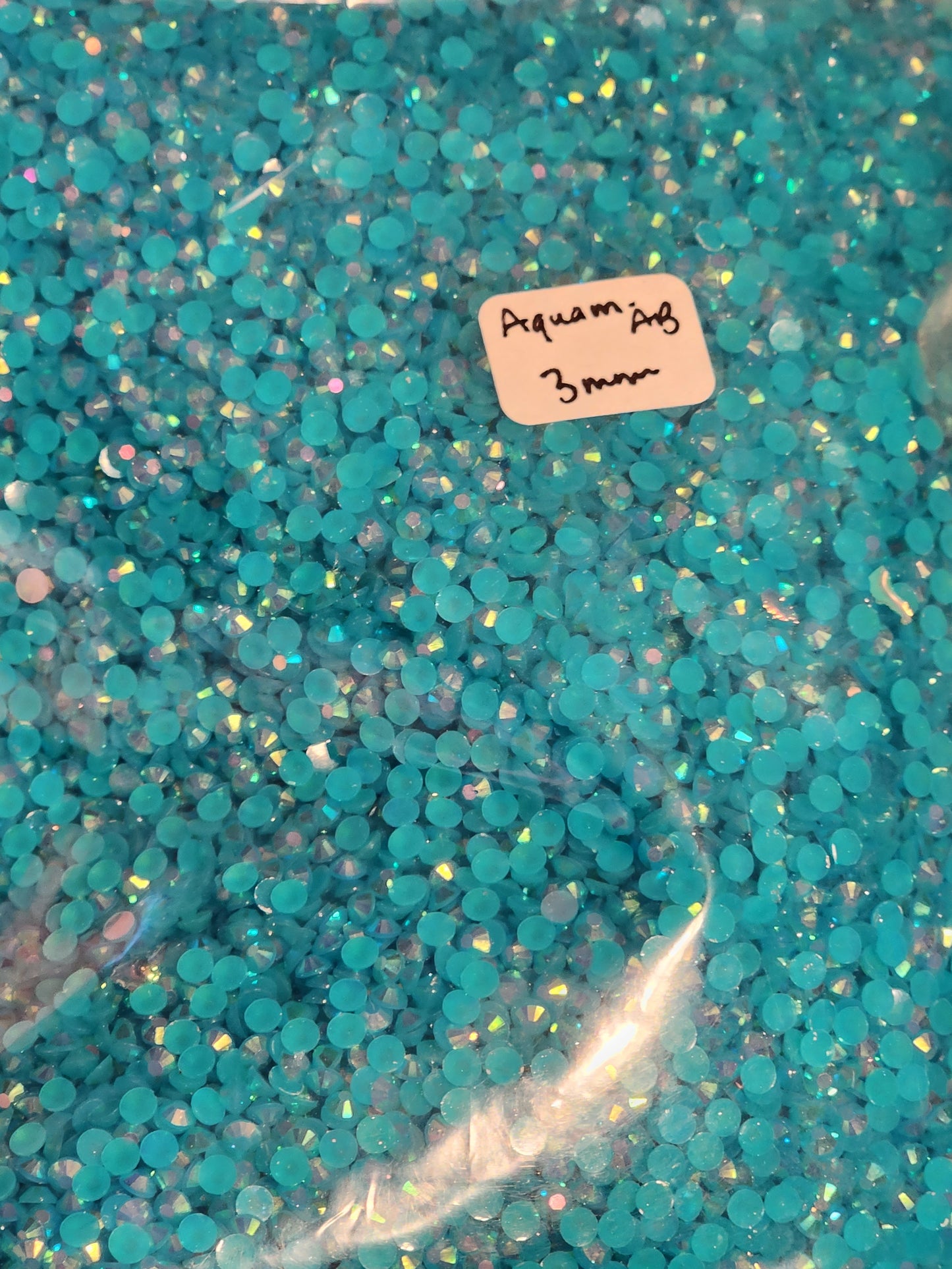 Aquamarine AB Jelly Rhinestones - Non Hotfix - Flatback - Resin