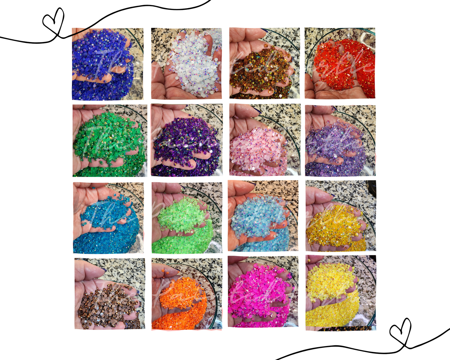 Light Siam AB Jelly Rhinestones - Non Hotfix - Flatback - Resin