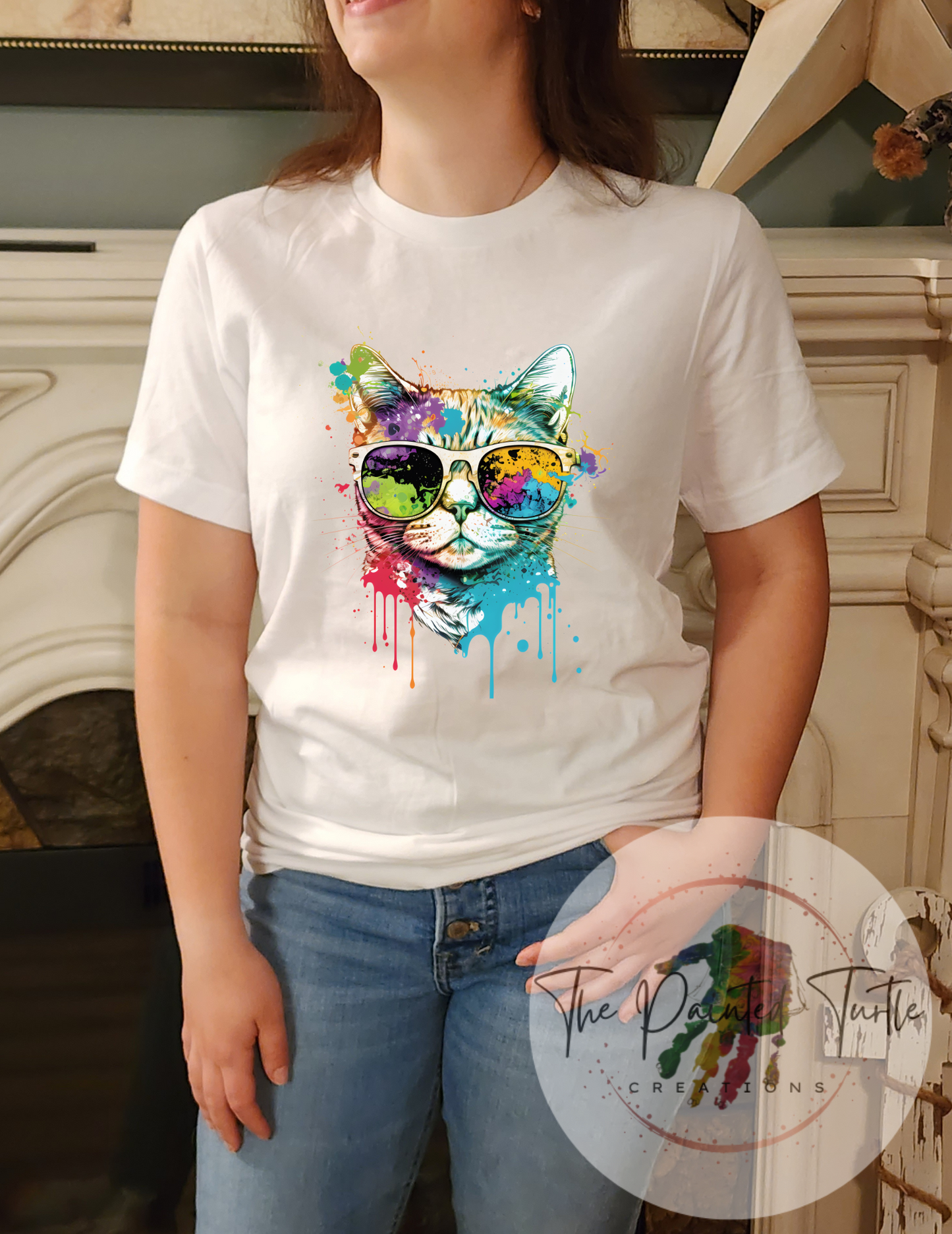 Cat Face Art Paint 3-Sublimation Shirt