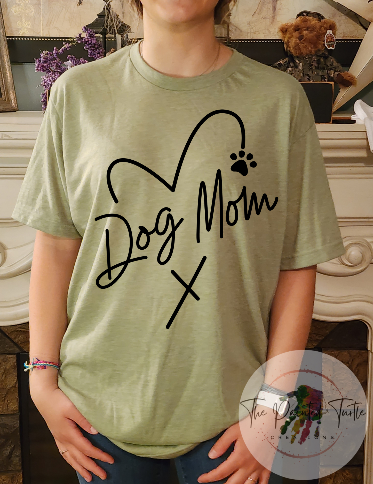 Dog Mom Heart Paw Print - Sublimation Shirt