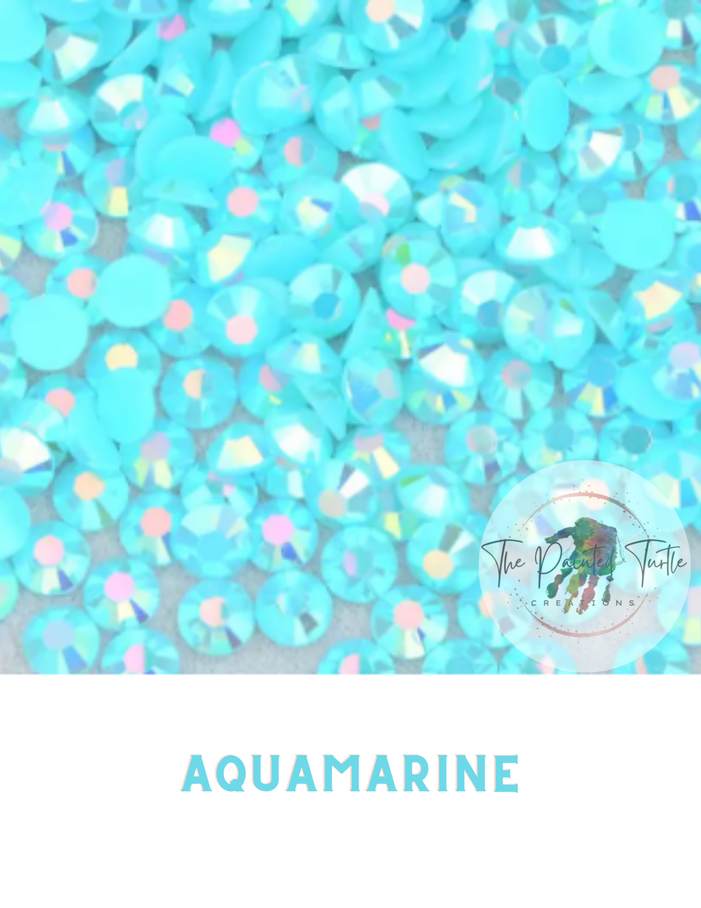 Aquamarine AB Jelly Rhinestones - Non Hotfix - Flatback - Resin