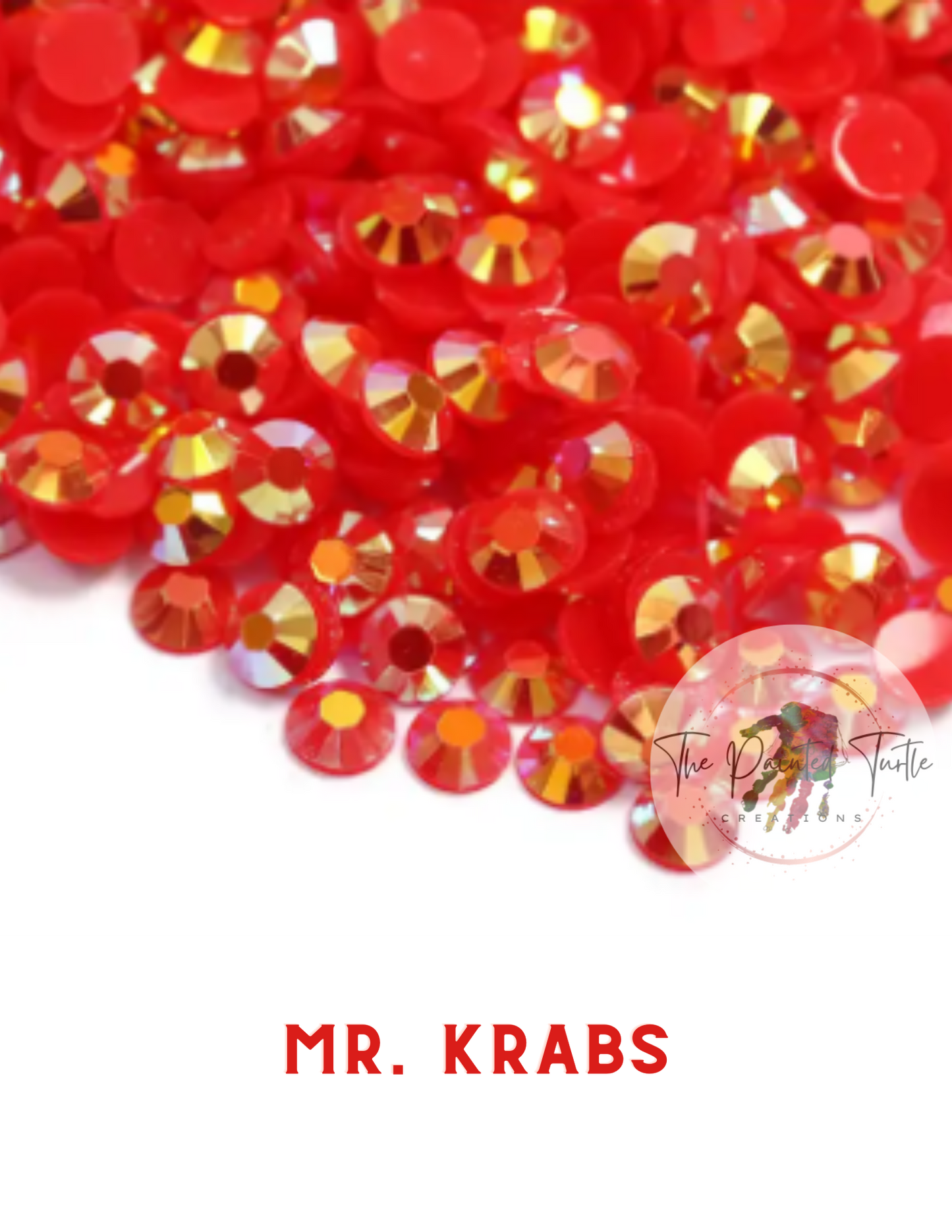 light siam ab jelly resin rhinestones non hotfix flatback crafting rhinestones mr. krabs color