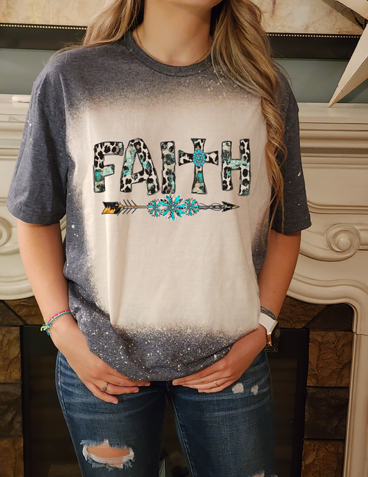 Faith - Western Arrow- Turquoise Cheetah -Sublimation Shirt