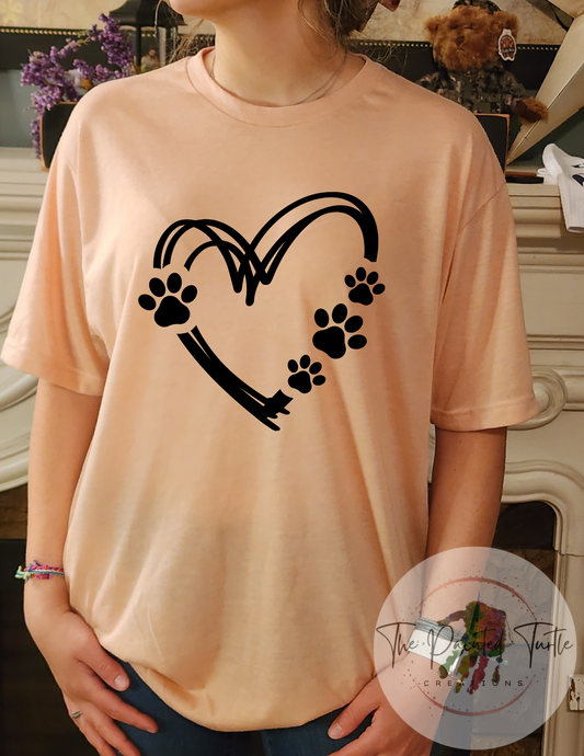 Dog Paw Heart Numbered - Sublimation Shirt