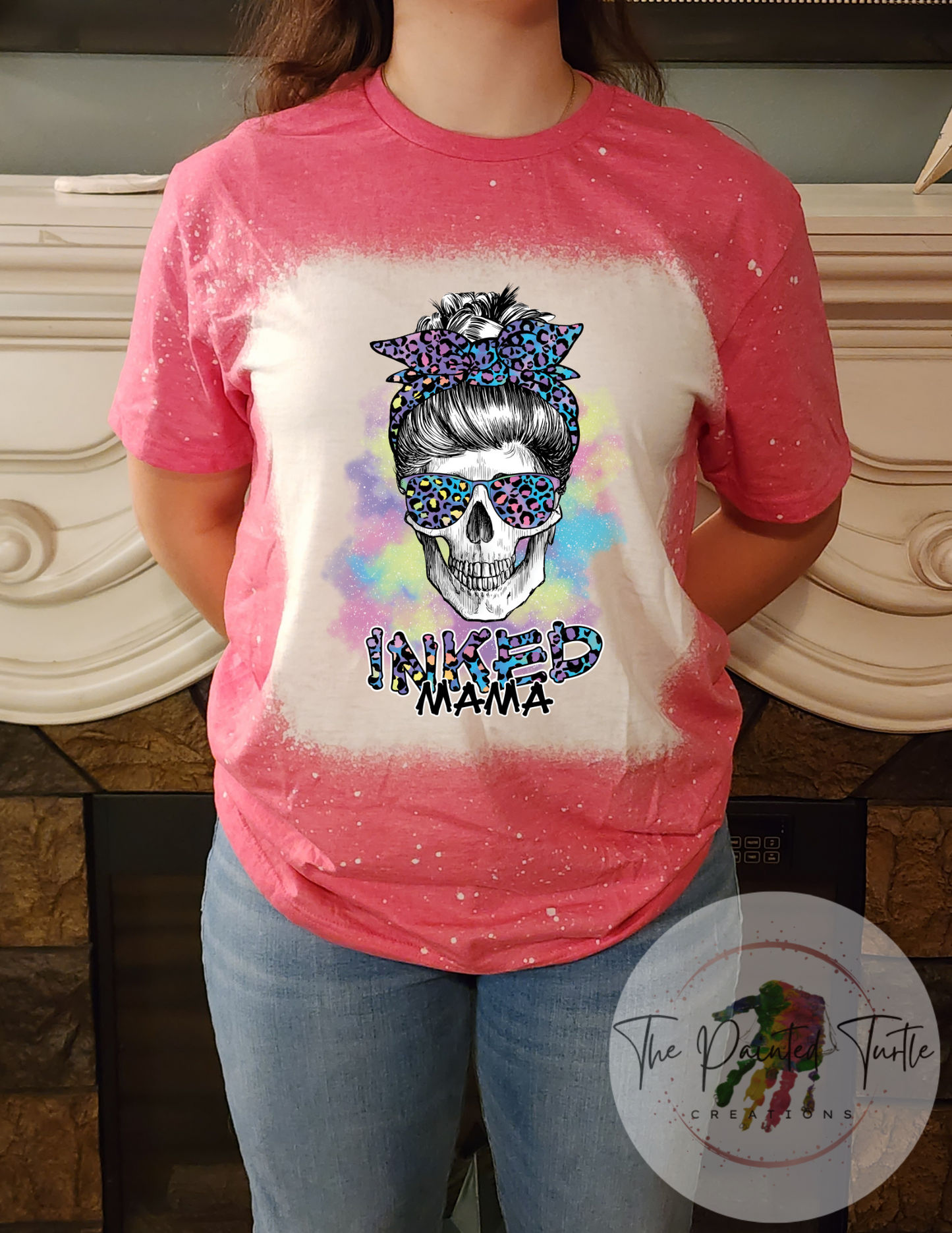 Inked Mama Skeleton Messy Bun- Sublimation Shirt