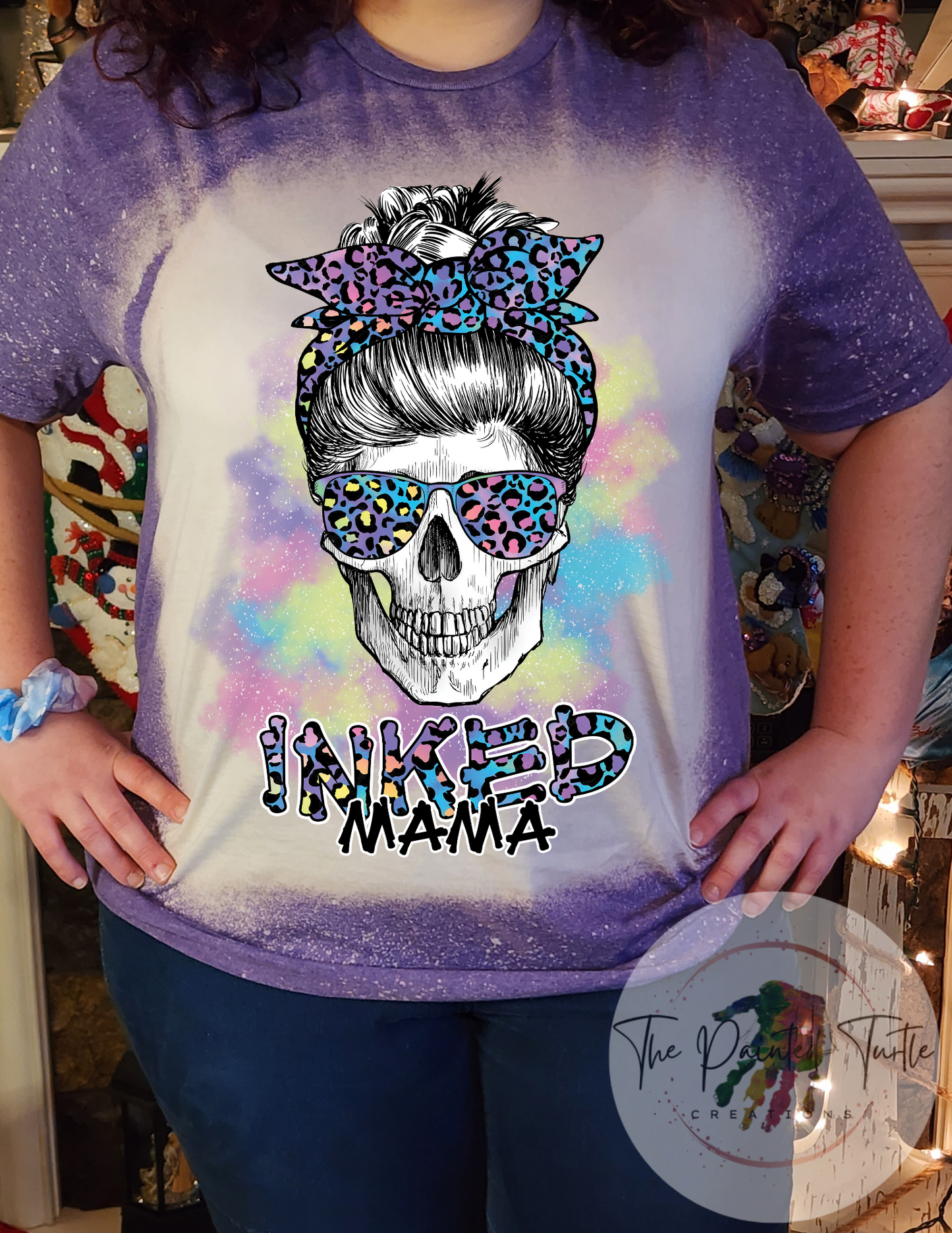 Inked Mama Skeleton Messy Bun- Sublimation Shirt