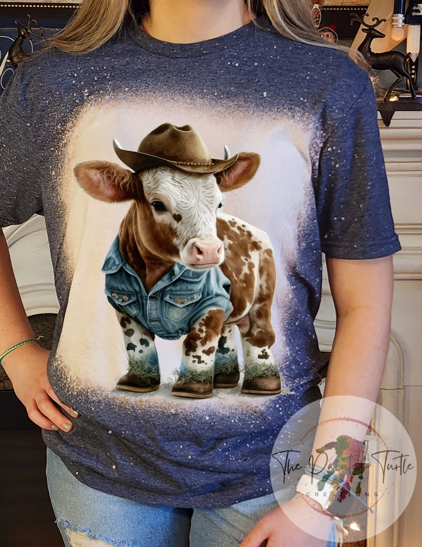 Cow - Baby Cow - Jean Jacket- Sublimation Shirt
